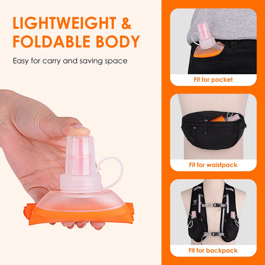 150ml 200ml 250ml Soft Flask Foldable Silicone Water Bottle TPU Running Kettle for Hydration Pack Bag Vest