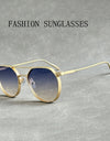 Oval Sunglasses For Men Steampunk Trendy Vintage Round Fashion Glasses