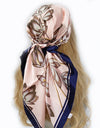 Retro Women Silk Scarf Bandanna Fashion Bohemian Pattern Square Hijab Lady Wrap Headband foulard muffler