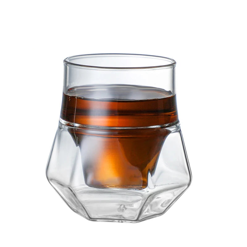130ml Double Walled Glass Cup Hanging Ear Espresso Coffee Cup Clear Anti-scalding Teacup Party Brandy Wine Mug