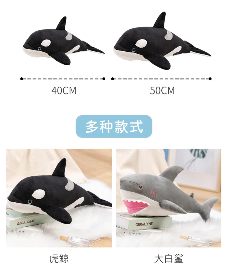 Orca Shark Plush Stuffed Animal Soft Sea Creature Pillow