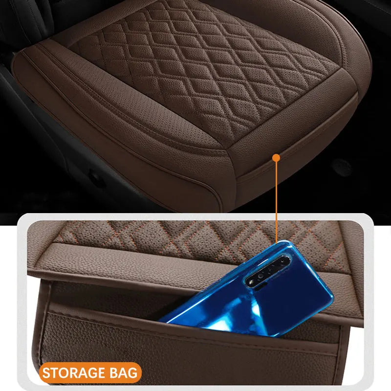 Genuine Leather Car Seat Cover Breathable Hole Car Seat Cushion Universal Auto Seat Mat Pads 3D Convex Design Chair Cushion Mats