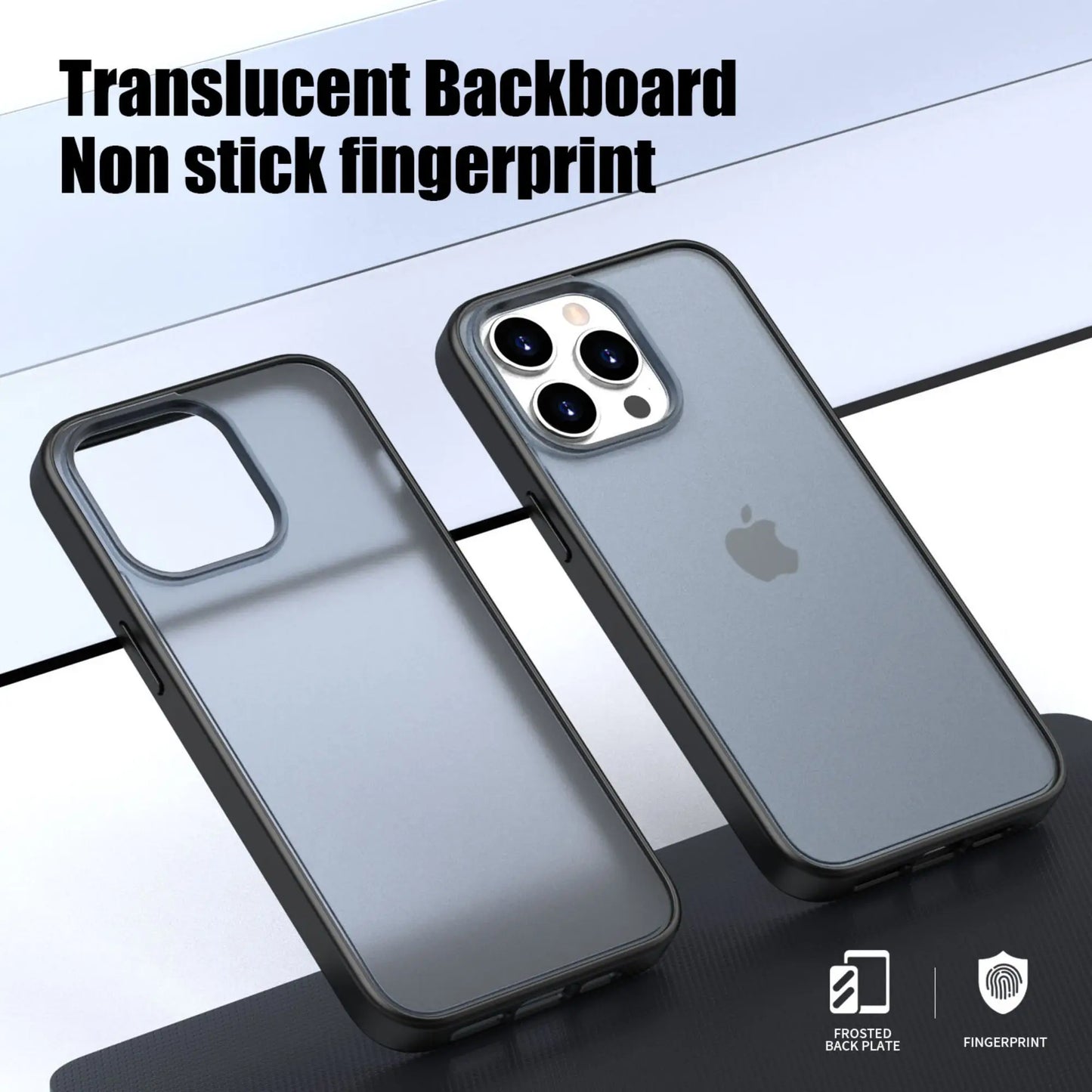 for iPhone 15 Case 15 Pro 15 Plus Case Frosted Matte Translucent Gasket Around Shockproof Cover for iPhone 15 Pro Max Case