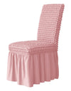 1PC Seersucker Chair Cover with Skirt Stretch Wedding Chairs Covers Dining Room Universal Size Seat Slipcovers for Banquet Party