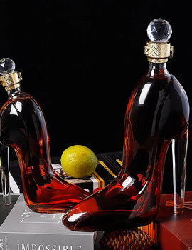 375ml 700ml High-Heels Shoes Shaped Whisky Decanter Glass Crystal Merlot Rum Vodka Wine Bottle Liquor Dispenser Bar Tools