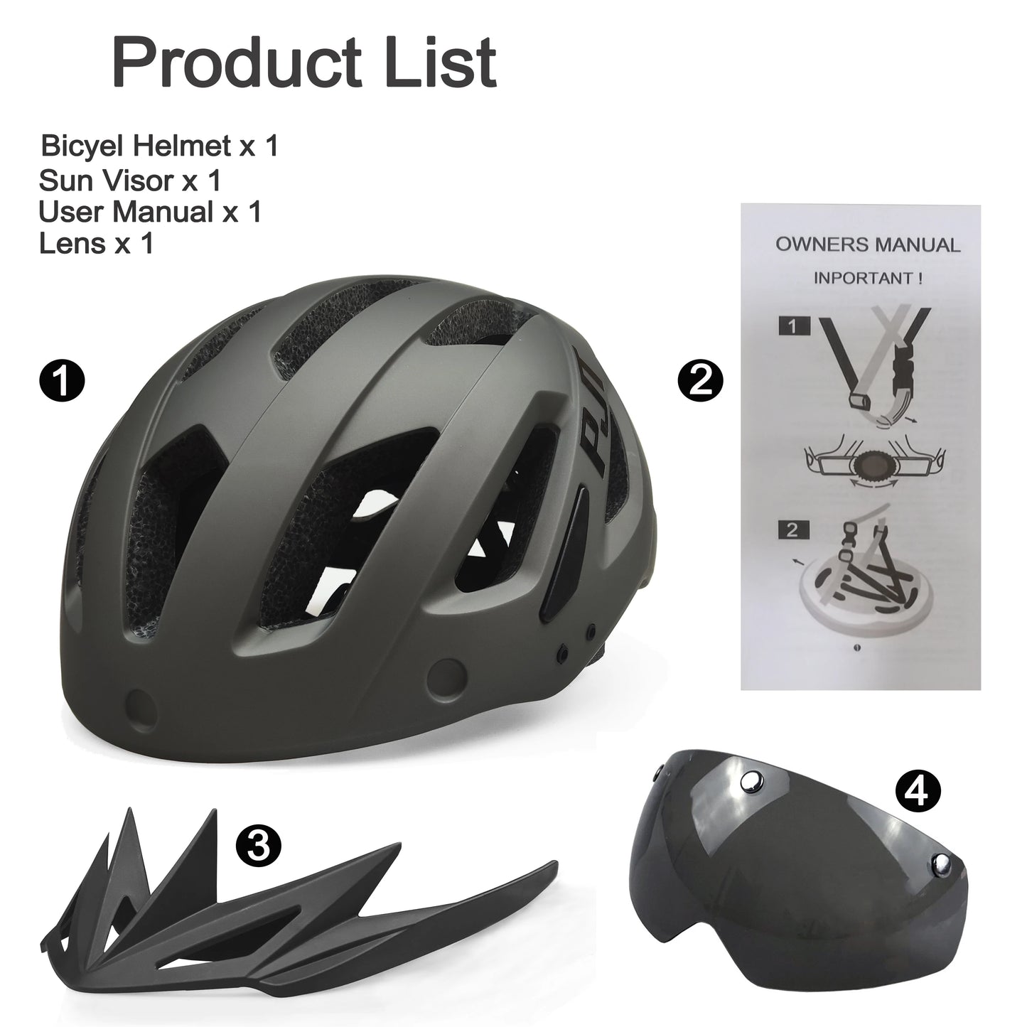 Rechargeable LED Cycling Helmet With Visor For Road And Mountain Bike