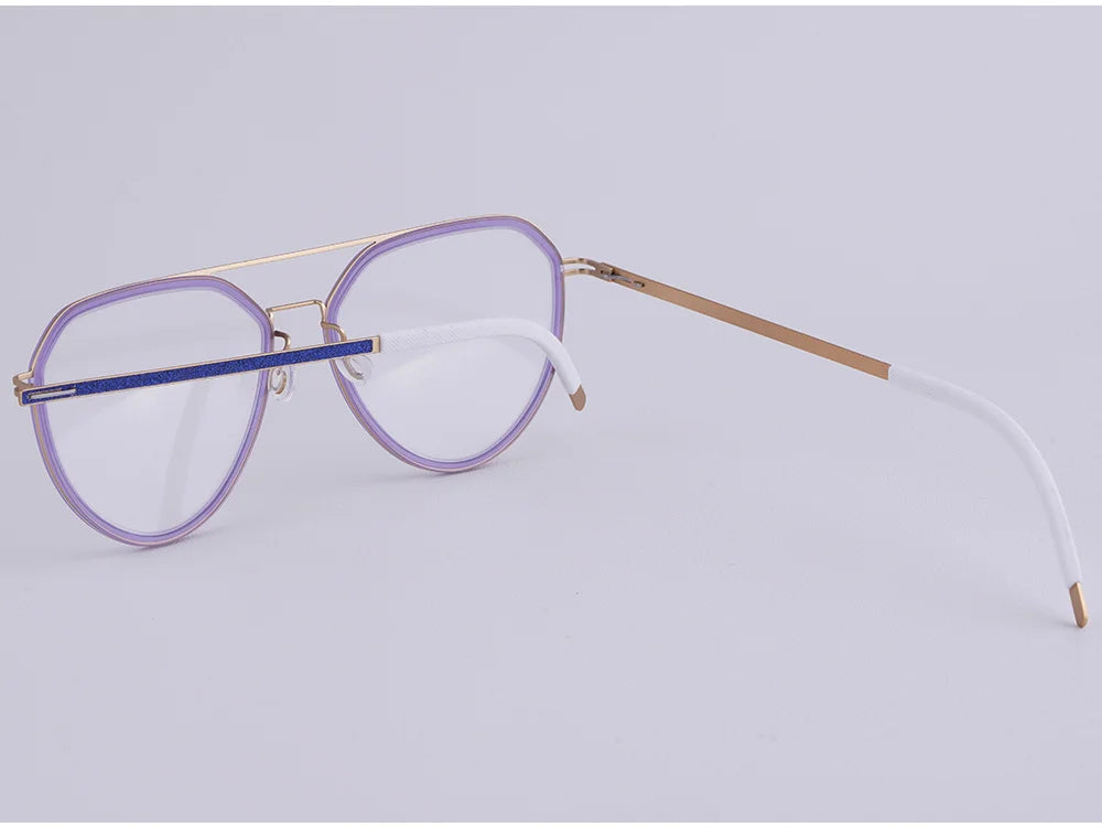 Oversized Pilot Titanium Double Bridge Eyeglasses Frame