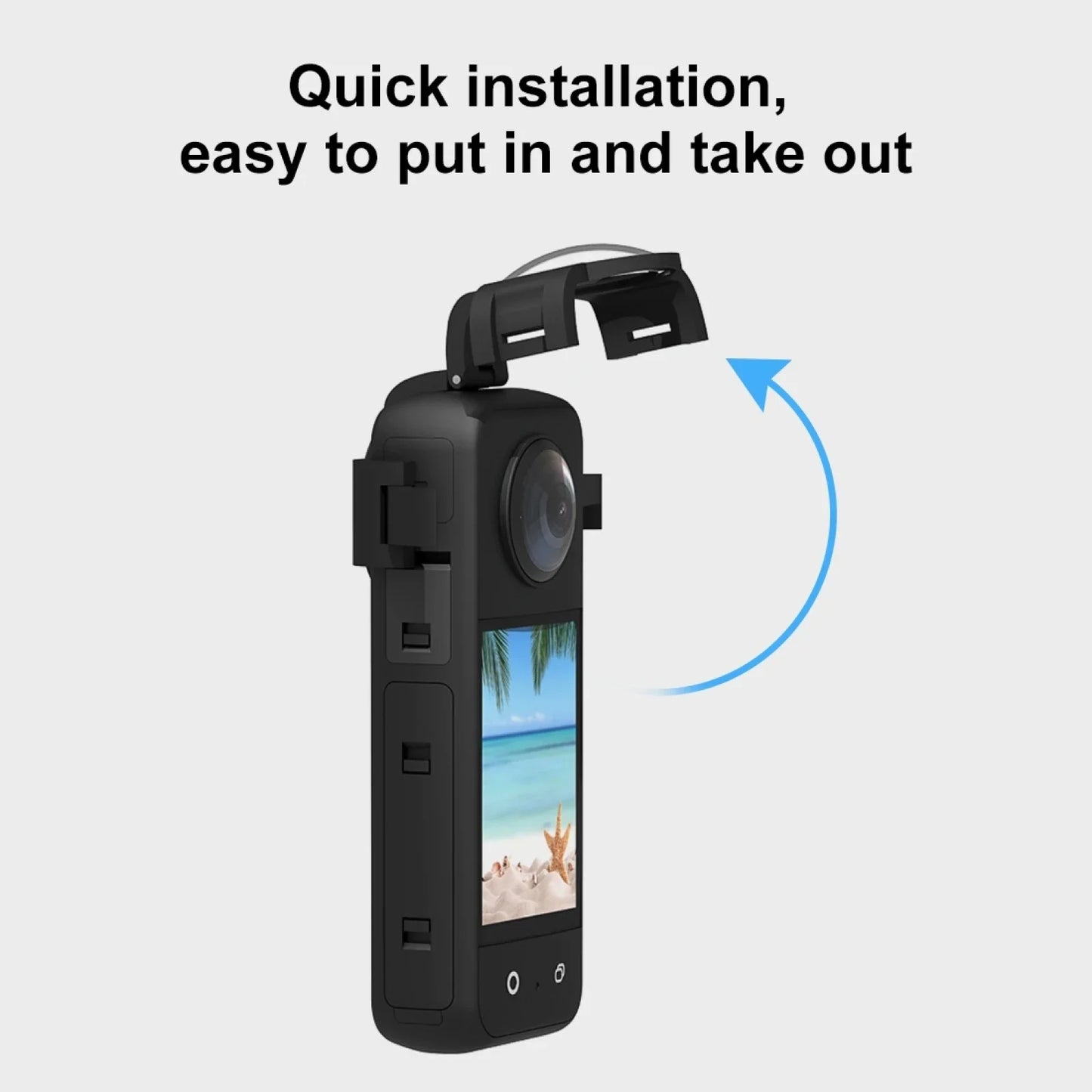Protective Lens Cover with Cold Shoe Mount for Insta360 X3 Camera