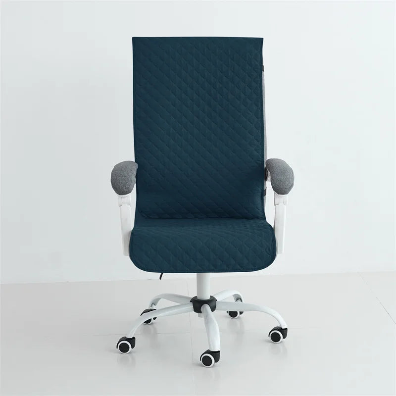 Office Chair Cover Anti-slip Long Boss Office Chairs Pad 1piece with Elastic Strap Swivel Computer Dust Armchair Slipcover