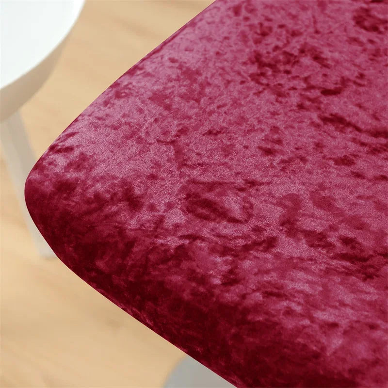 1PC Shiny Velvet Short Bar Chair Covers Stretch Back Bar Stool Covers Small Size Dining Barstool Slipcovers Party Banquet Decor