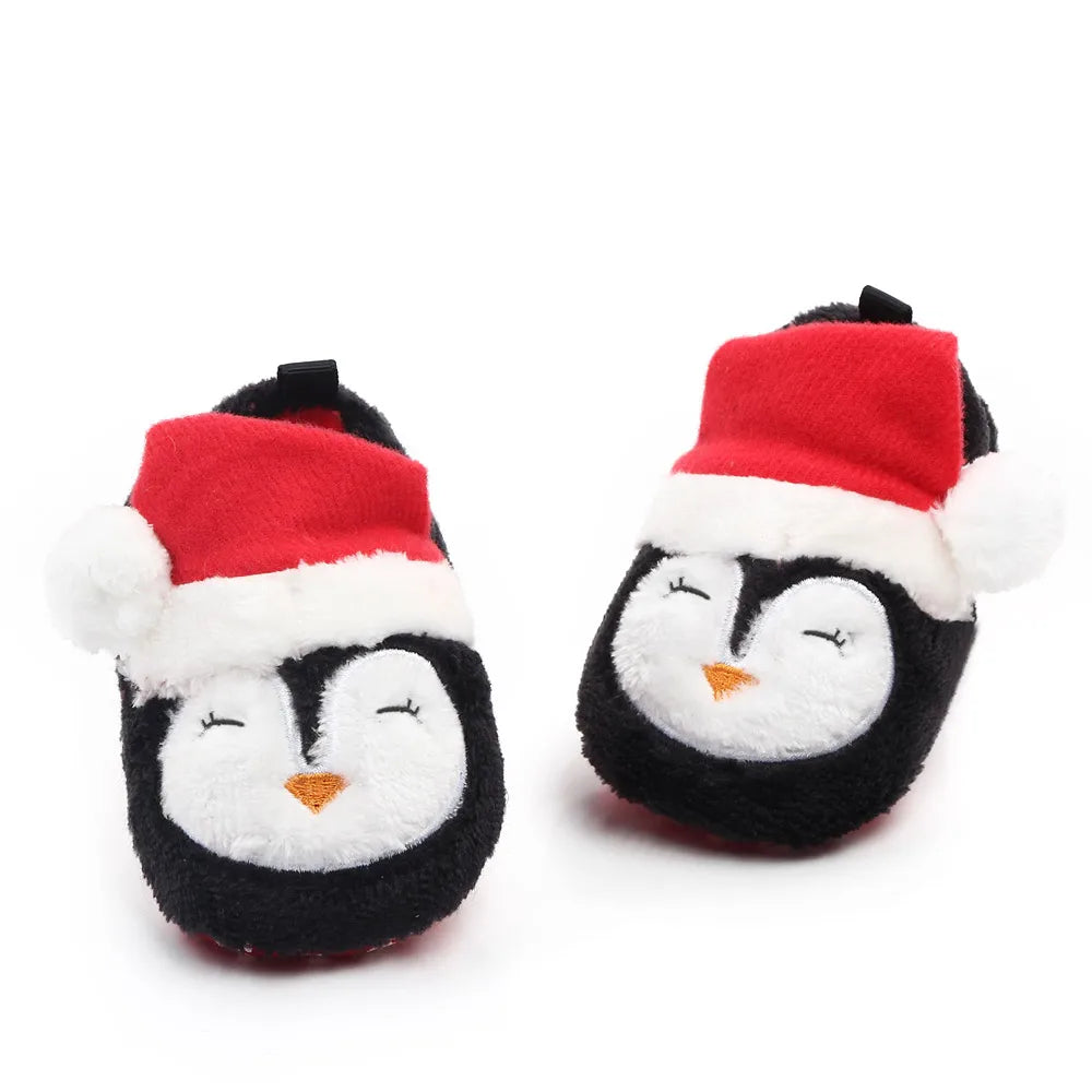 Shoes for Winter Christmas  Shoes Cute Santa for Boys and Girls 11CM/12CM/13CM 0-12 Months Warm Lining Inside Soft
