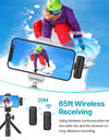 Wireless Lavalier Microphone System Audio Video Recording Microphone Mini Mic for iPhone Android Live Broadcast