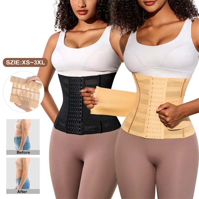 Double-Layer Waist Trainer Belt for Women – Slimming Tummy Wrap & Workout Shapewear