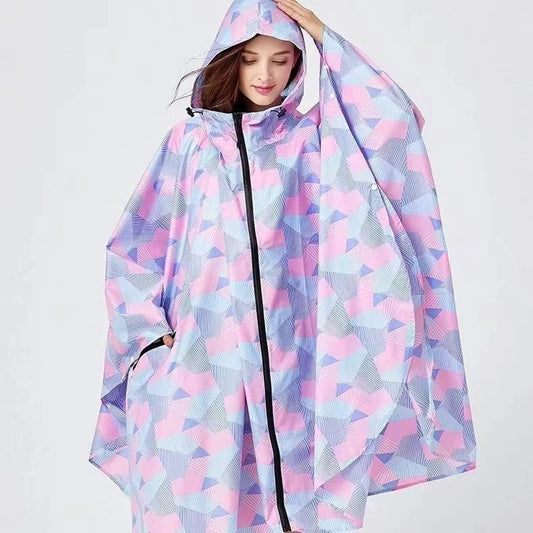 Lightweight Waterproof Rain Poncho with Backpack Coverage for Hiking and Travel