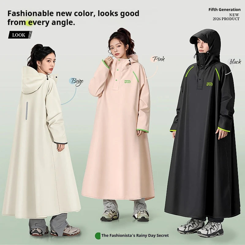Thickened Full Body Waterproof PVC Raincoat for Motorcycle and Electric Scooter Riding