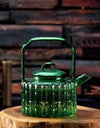 300ml Green Bamboo Shape Glass Teapots With Filter Flower Puer Herbal Tea Brewing Pot Kung Fu Tea Set Teaware