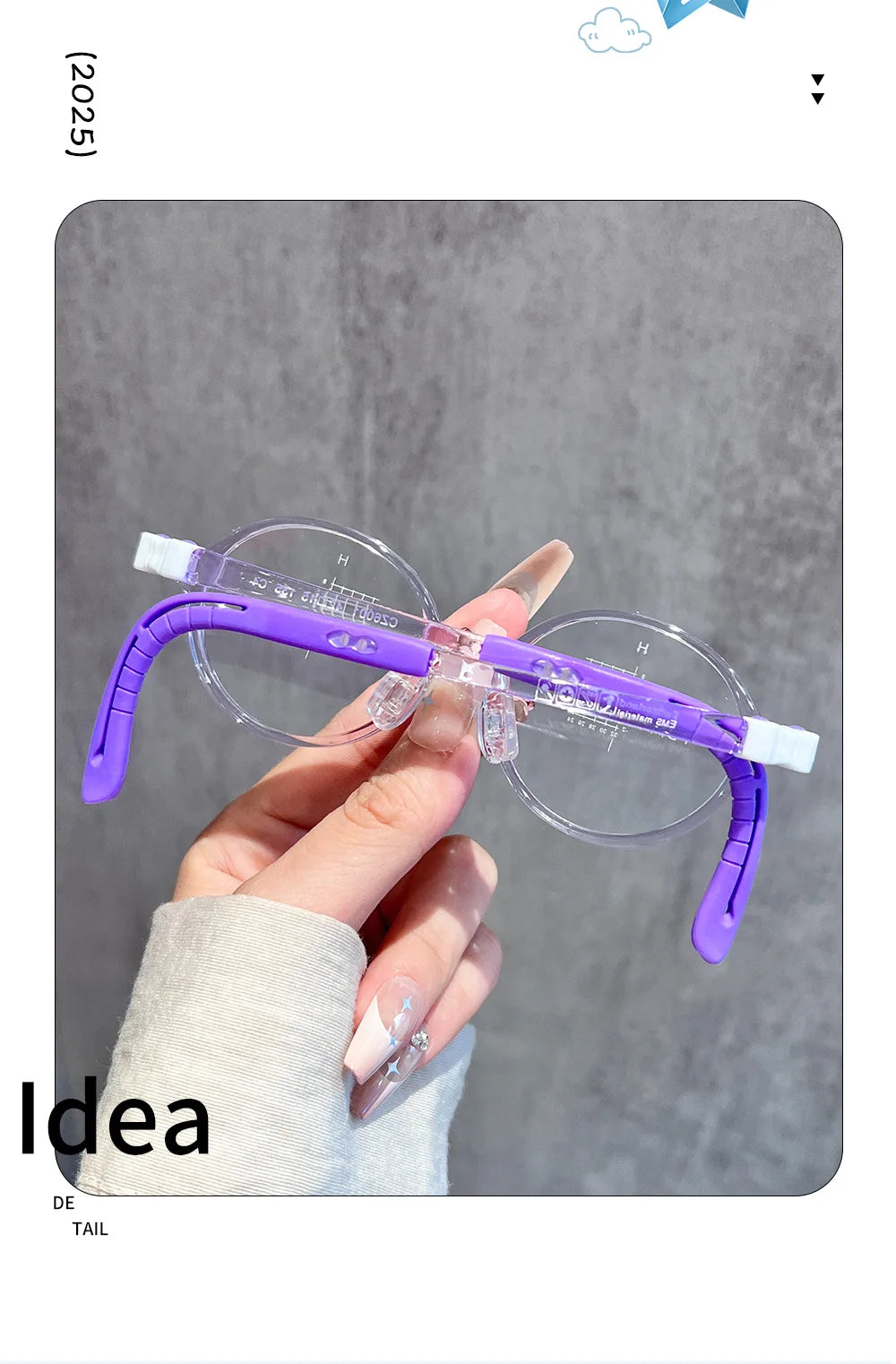 Retro Round Lightweight Flexible Plastic Eyeglasses Frames