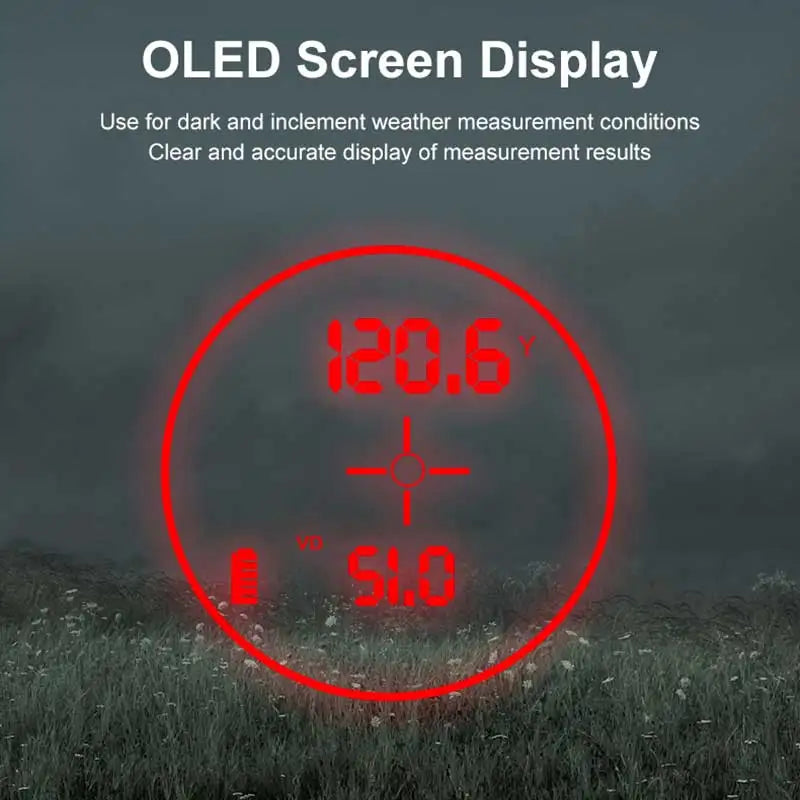 OLED Red Display 1200Yard / 2000Yard Laser Rangefinder with 7X Magnification