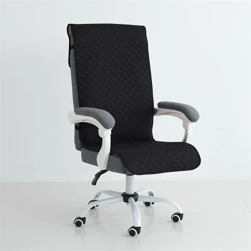 Office Chair Cover Anti-slip Long Boss Office Chairs Pad 1piece with Elastic Strap Swivel Computer Dust Armchair Slipcover