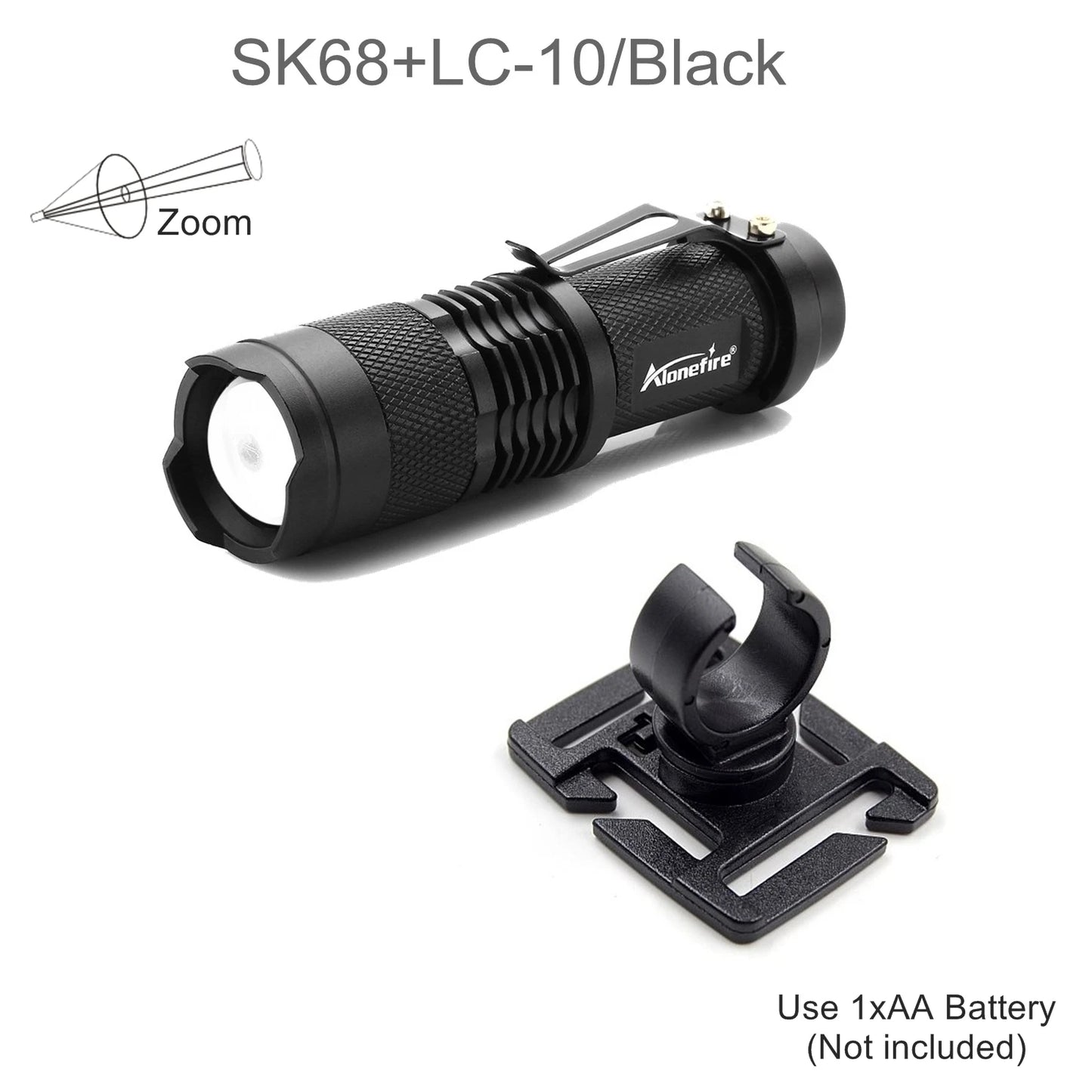 SK68 LED Flashlight With 360 Degree Swivel Clip