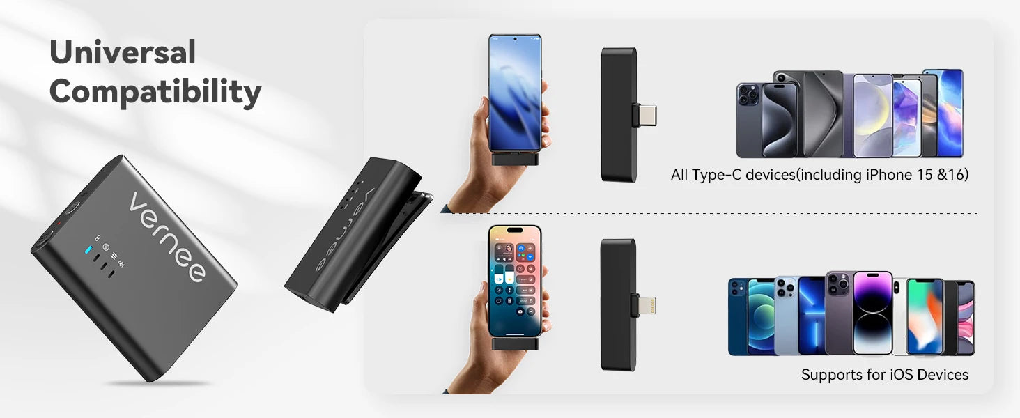 M1 Wireless Lavalier Microphone with Charging Case Short Video Recording Mini Mic for iPhone/iPad/Android