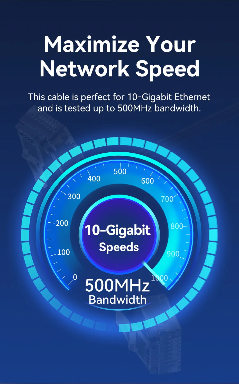 CAT6A Ethernet Cable 10Gbps 90/360 Degree Rotation CAT 6A Slim Networking Internet Lan Cord for PC PS4 Router RJ45 Cable