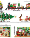 Christmas 24 Day Countdown Calendar Tree Santa Claus Train Model Building Block DIY Bricks Toys for  Adult Gift