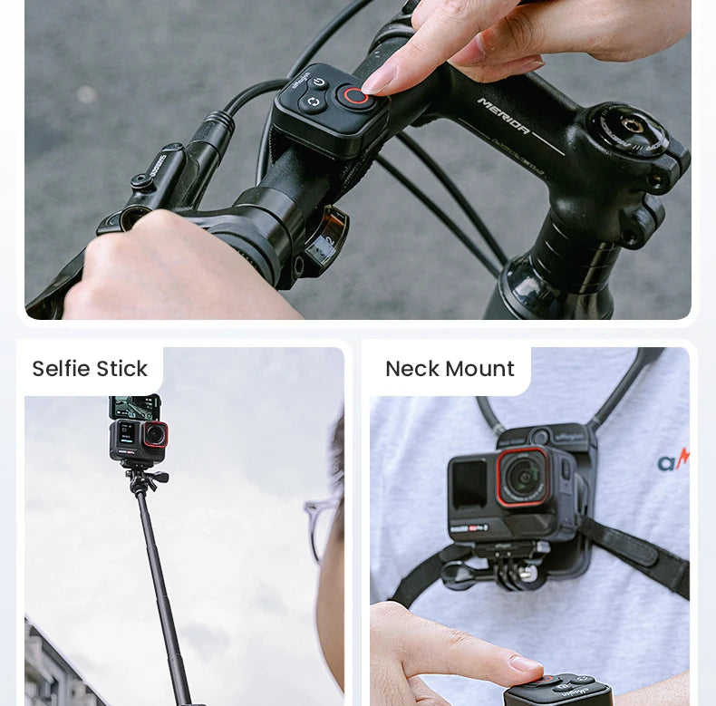 Wireless Bluetooth Remote Control with Wrist Strap for Action Cameras and Smartphones