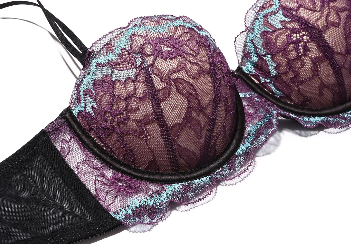 Womens Lace Underwire Minimizer Bra and Brief Set