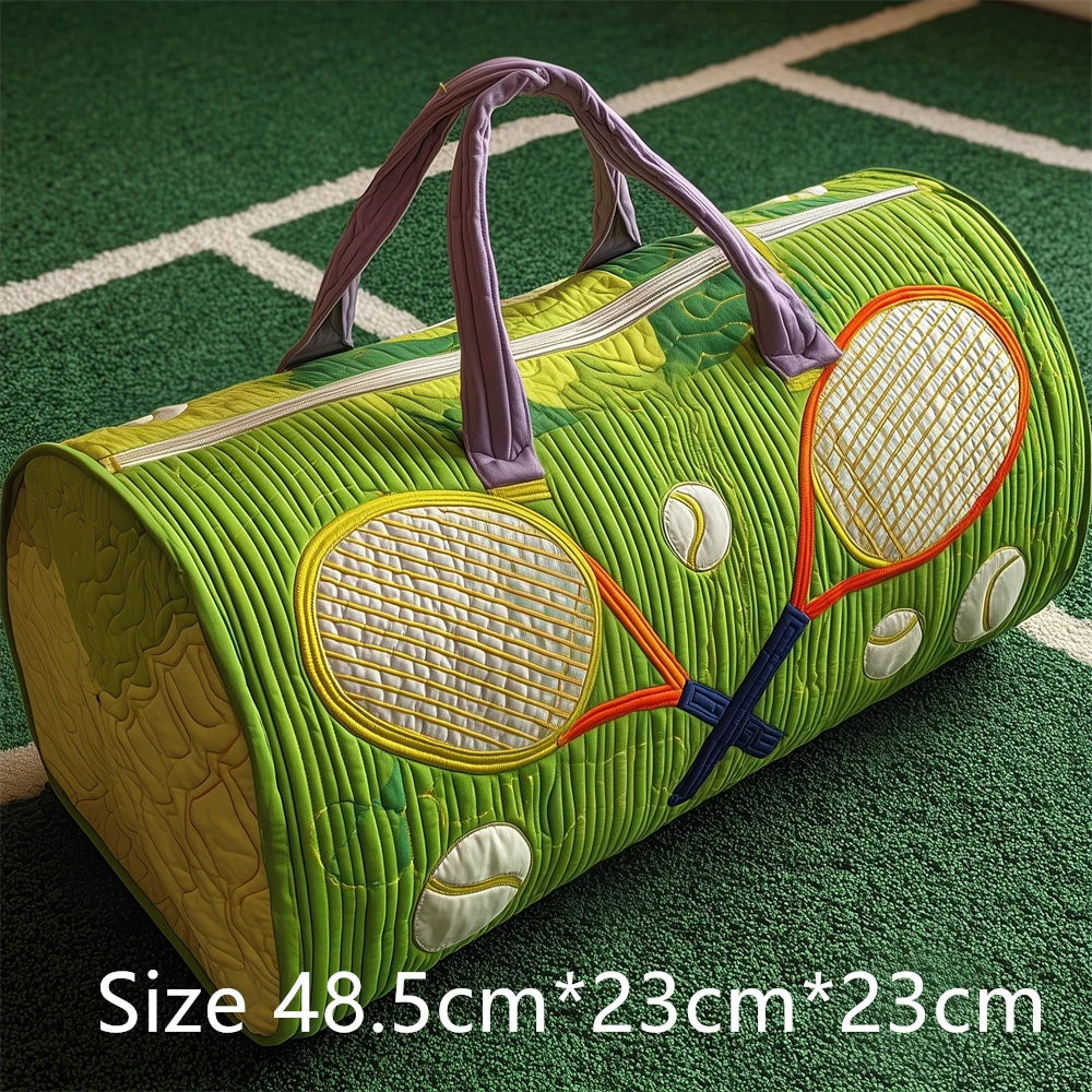 Tennis Racket 3D Printed Quilted Duffel Bag Large Capacity Sports Travel Gym Bag Fashion Weekender Overnight Bag for Men Women