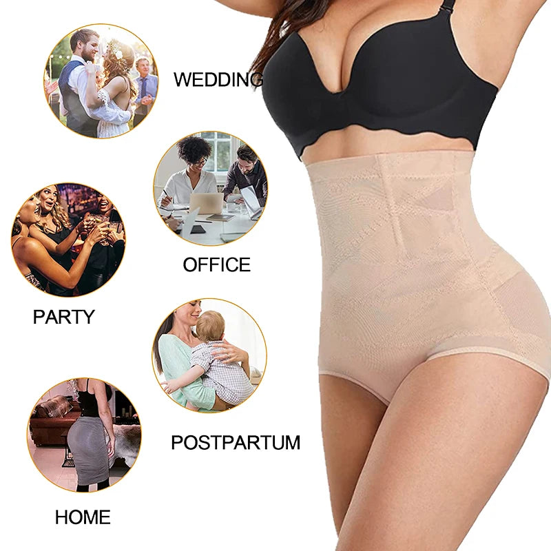 Women's Waist Trainer Body Shaper Tummy Control High Waist Flat Belly Panties Butt Lifter Shapewear Slimming Girdle Underwear