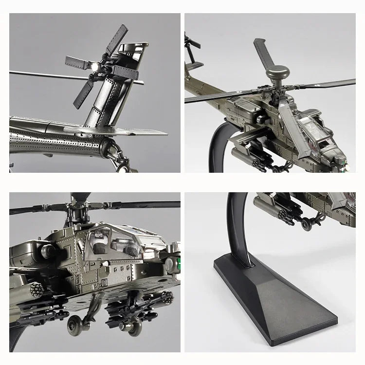 1 32 Scale Apache Black Hawk Armed Helicopter Diecast Alloy Model with Sound and Light