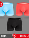 3-Pack Men’s Seamless Graphene Ice Silk Boxer Shorts – Antibacterial & Breathable
