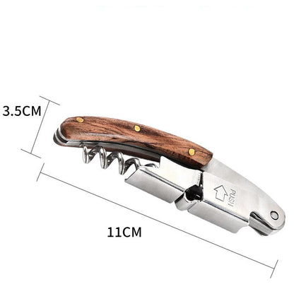 Stainless Steel Wine Opener, Professional Waiters Corkscrew, Leather Case,Beer Bottle Opener And Foil Cutter Gift For Wine Lover