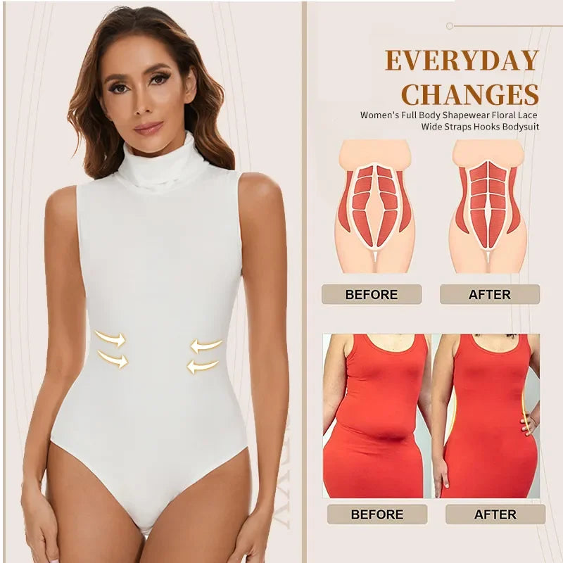 Women High Collar Sleeveless Bodysuit – Tummy Control & Butt Lifting Shapewear