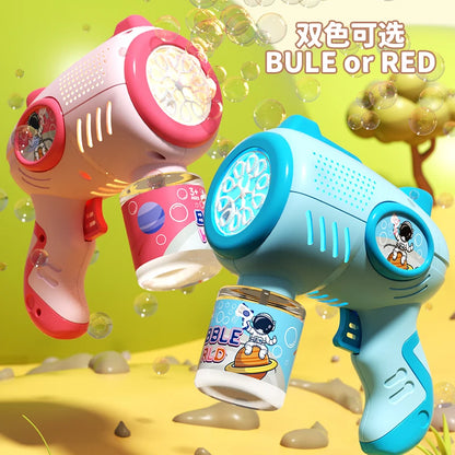 Astronaut Electric Bubble Gun Kids Toy Bubbles Machine Automatic Soap Blower with Light Summer Outdoor Party Games