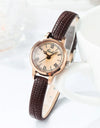 Classic Simple Women Watch Roman Numeral Dial Luxury Rose Gold Watch Case Office Lady Slender Wrist watch