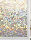 Wide 75/90 cm 3D Vinyl Window Privacy Film, Heat Insulation Rainbow Window Films, UV Protection Decorative Glass Stickers