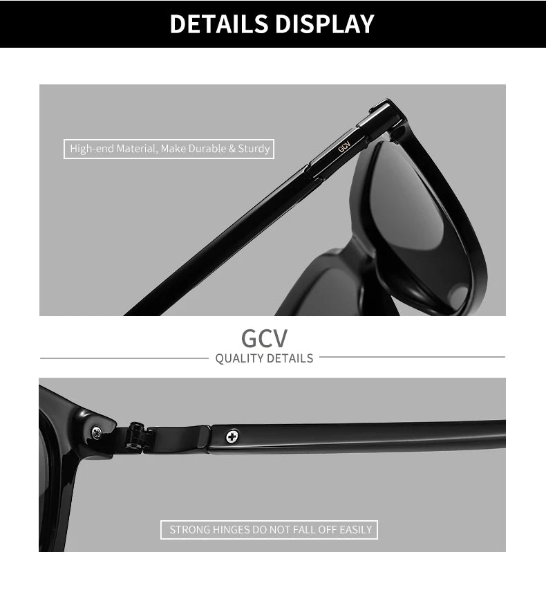 Cat Eye Square Acetate Polarized UV400 Fashion Sunglasses for Outdoor Driving Fishing Eyewear