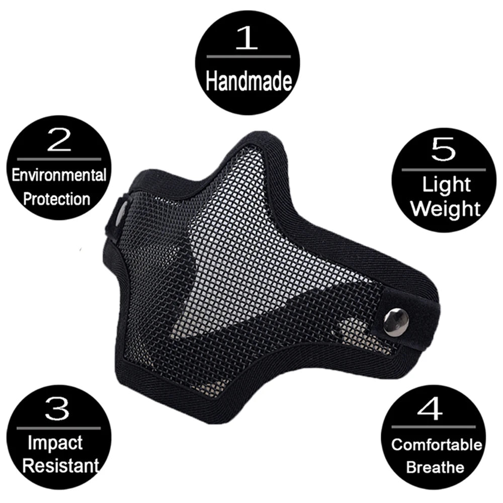 Tactical Airsoft Mask Outdoor Hunting Metal Wire Mesh Protective Mask BB  Shooting Paintball Accessories
