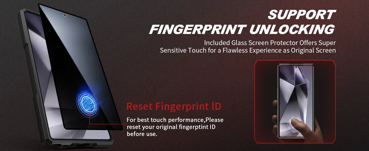 Case for Samsung Galaxy S25 Ultra with Privacy Screen Protector, MagSafe-Compatible Ring Stand, and Rugged Slim Design