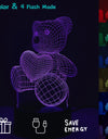 Romantic Love Dream Bear Kids 3D Night Light Touch Bedside Lantern USB Wireless Desktop Acrylic LED Decorative Table Lamp