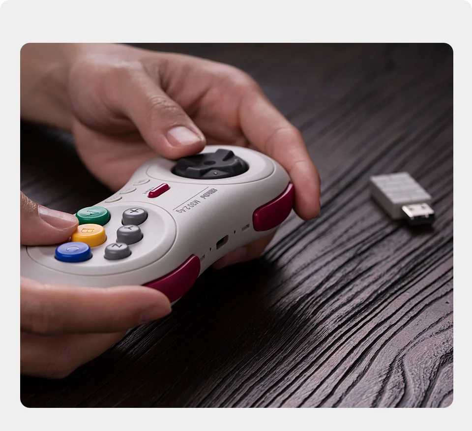 2.4GHz Wireless Retro Gaming Controller with Turbo Function for Sega Genesis Mini and Nintendo Switch