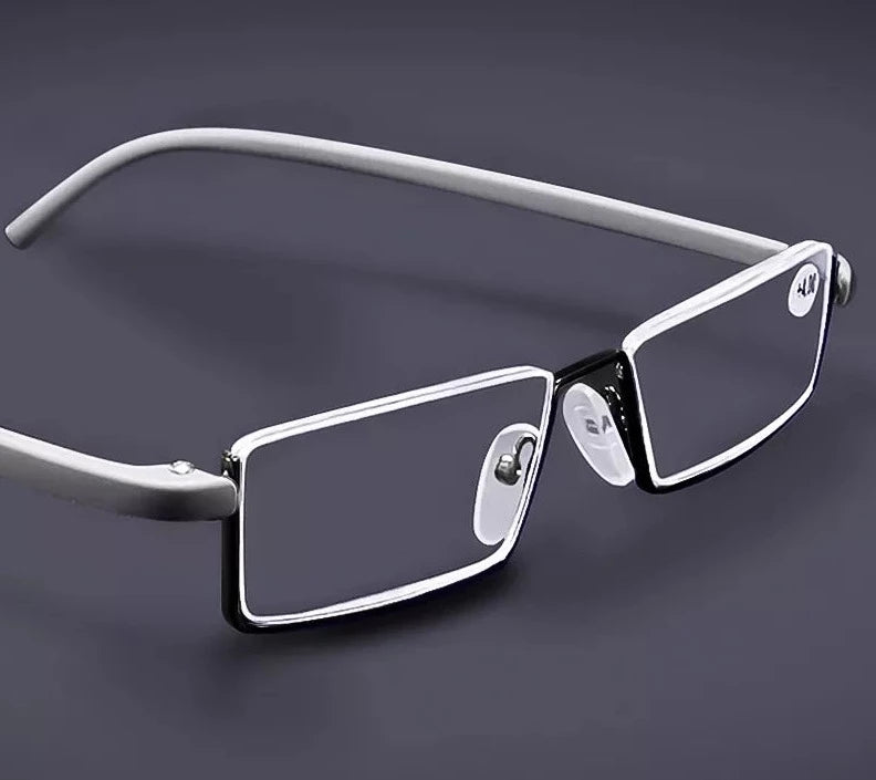 Metal Blue Light Glasses Men Gray Half Frame Glasses For Farsightness TR90 Eyewear Magnifying lenses sight plus