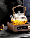 1000ML Octahedral Heat Resistant Glass Teapot Steaming and Boiling Dual-use Lifting Beam Tea Pot Glass Kettle Kung Fu Tea Set