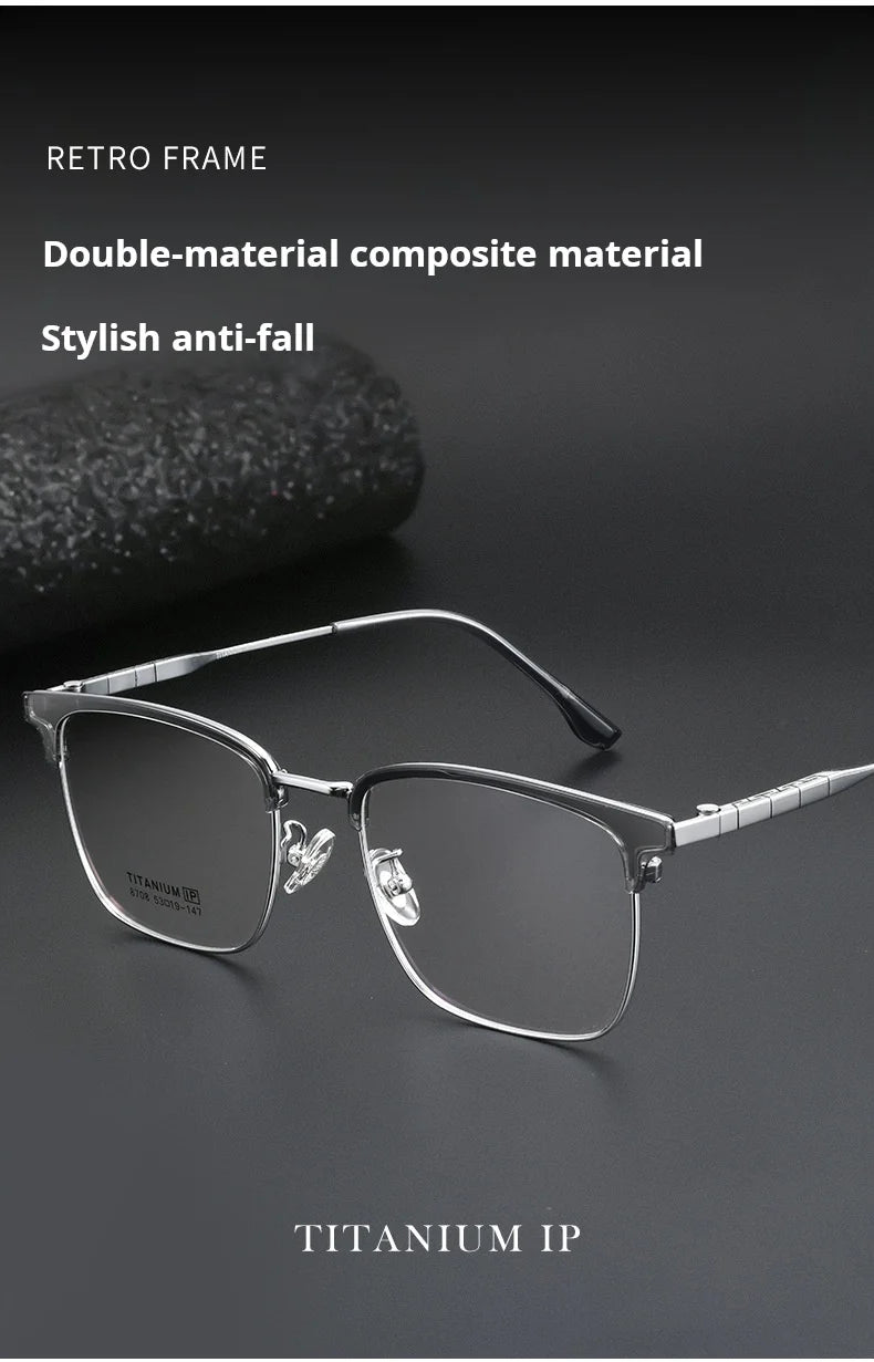 Business Titanium Progressive Multifocal Anti Reflection Prescription Glasses