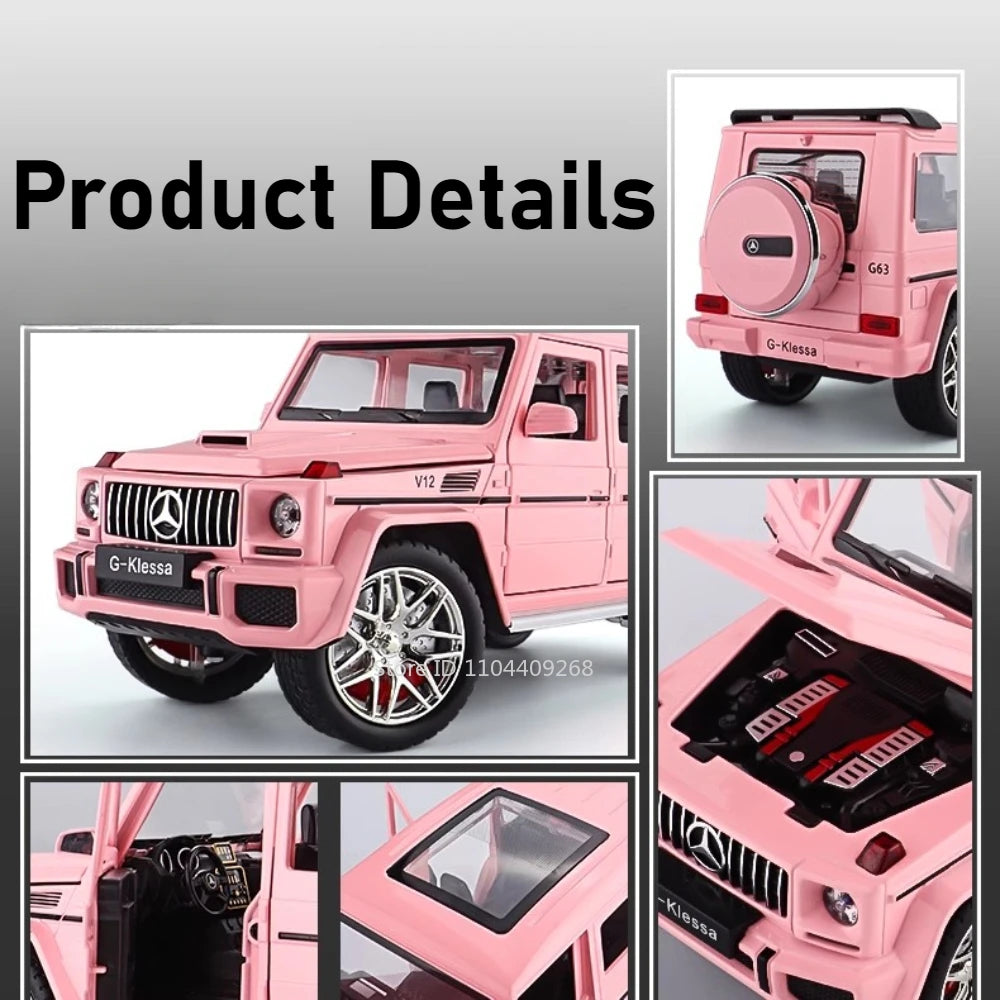 1:24 G63 GLE350 Toy Car Model Alloy Diecast Pull Back Doors Opened Sound Light Models Vehicle Toys for Boys Birthday Gifts