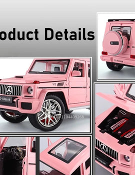 1:24 G63 GLE350 Toy Car Model Alloy Diecast Pull Back Doors Opened Sound Light Models Vehicle Toys for Boys Birthday Gifts