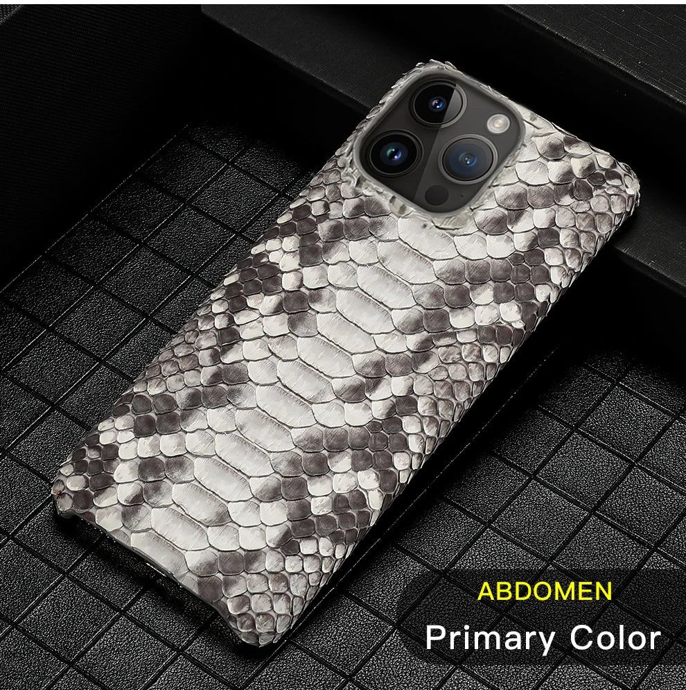 100% Genuine Python Leather Phone Cover Case For iPhone 16 15 14 Pro Max Plus 15Pro 14Pro 16Pro 16Plus Max Luxury