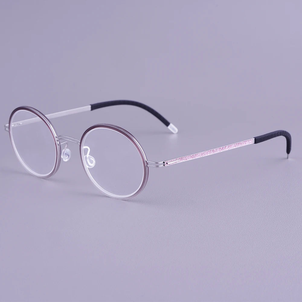 Vintage Round Titanium Acetate Eyeglasses Frame
